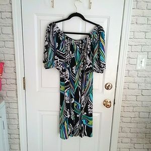 Black and white multi color dress size L